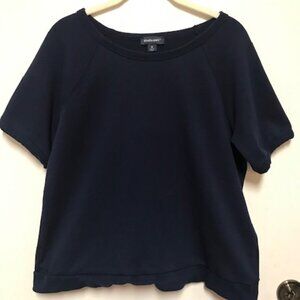 Studio Park Women Short Sleeve Navy Sweatshirt Pullover Top. Sz. M